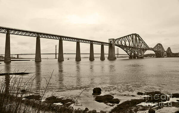 Queensferry Poster featuring the photograph Nostalgia in Sepia. by Elena Perelman