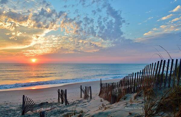 Obx Sunrise Poster featuring the photograph OBX Sunrise September 7 by Barbara Ann Bell