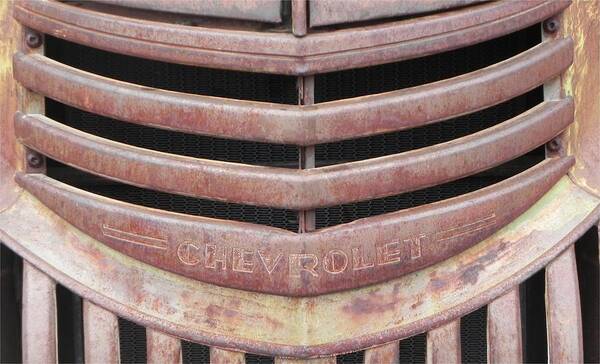 Chevy Poster featuring the photograph Old Chevy Truck Grill by Chuck Re