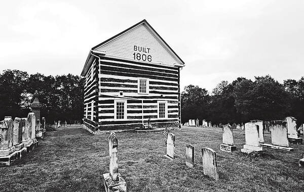 Church Poster featuring the photograph Old Log Church by Trina Ansel