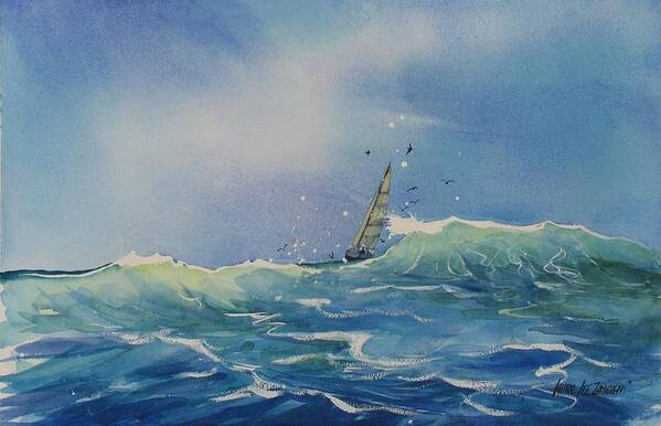Watercolor Painting Poster featuring the painting Open Waters by Laura Lee Zanghetti