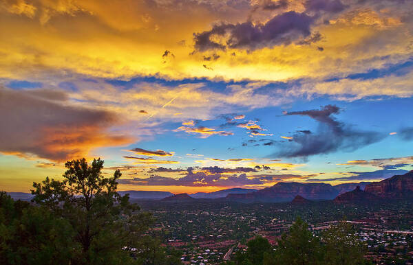 Sedona Poster featuring the photograph Painted Sky's Over Sedona by Lou Novick