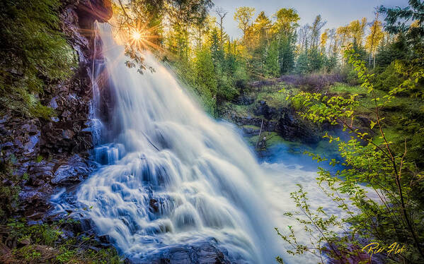 Flowing Poster featuring the photograph Partridge Falls in Late Afternoon by Rikk Flohr