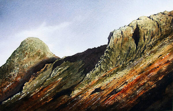 Mountain Poster featuring the painting Pike O' Stickle and Loft Crag by Paul Dene Marlor