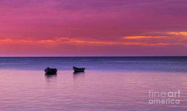 Sunset Poster featuring the photograph Pink Sunset over Lake Malawi by Leslie Wells
