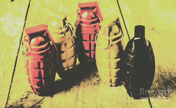 Grenade Poster featuring the photograph Posterized granade art by Jorgo Photography