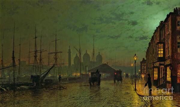 Prince Poster featuring the painting Prince's Dock Hull by John Atkinson Grimshaw