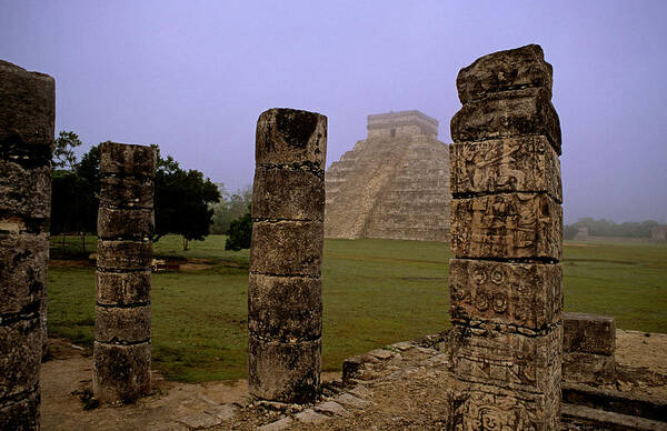 Mayan Poster featuring the photograph Pyramid at Chichen Itza by Cliff Wassmann
