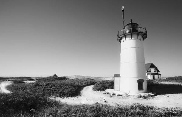 Black And White Photography Poster featuring the photograph Race Point Lighthouse black and white photo print by Darius Aniunas