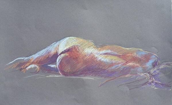 Full Body Poster featuring the painting Reclining study 5 by Barbara Pease