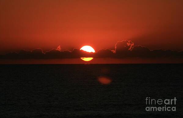 Sunset Poster featuring the photograph Red Sunset Over the Atlantic by Nadine Rippelmeyer