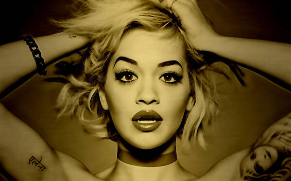 Rita Ora Poster featuring the mixed media Rita Ora Collection by Marvin Blaine