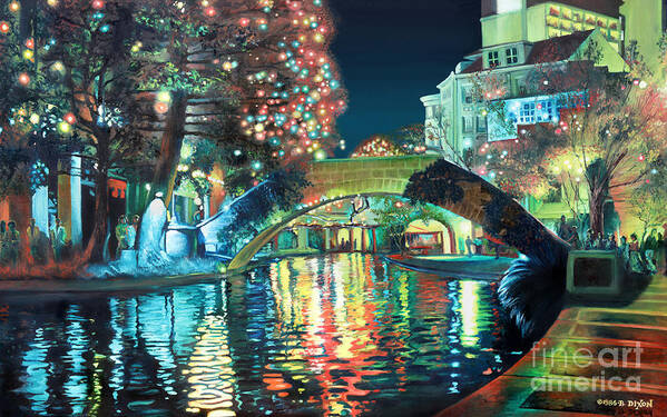 Landscape Poster featuring the painting Riverwalk by Baron Dixon