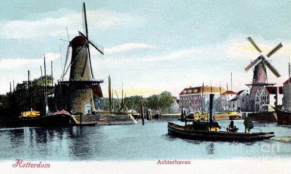 Rotterdam Poster featuring the photograph Rotterdam Achterhaven 1890 by Heidi De Leeuw