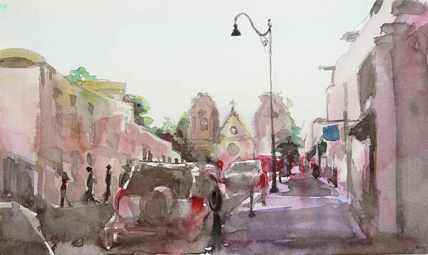 Watercolor Poster featuring the painting Sanfransisco Street by Becky Kim
