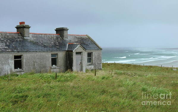 Cottage Ocean Belmullet Wildatlanticway Mayo Ireland Seaside Scenic Photography Prints Canvas Cards Poster featuring the photograph Seaside cottage Belmullet by Peter Skelton