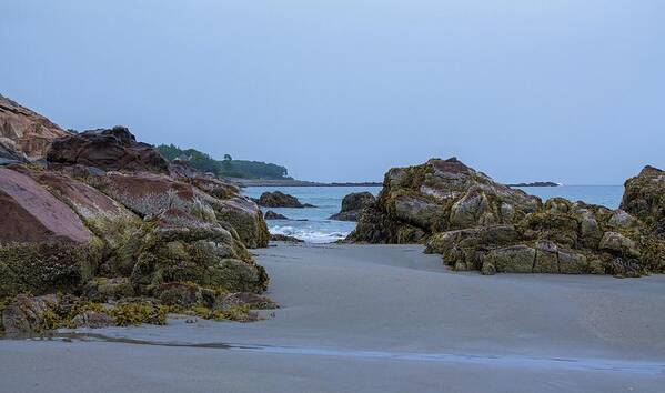 Overcast Poster featuring the photograph Short Sands Beach York Maine 4 by Michael Saunders