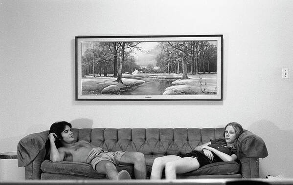 Sofa Art Poster featuring the photograph Sofa-Sized Picture, With Light Switch, 1973 by Jeremy Butler