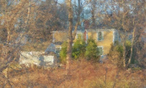 Solstice Poster featuring the painting Solstice Morning Light on Colonial Home by Bill McEntee