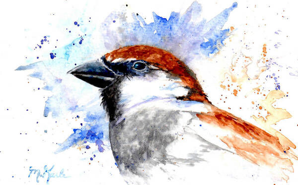 Bird Poster featuring the painting Splendid Sparrow by Marsha Karle