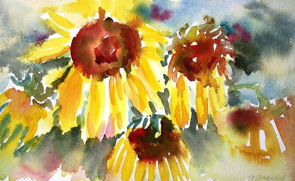 Sunflower Poster featuring the painting St. Charmand Sunflowers by Tara Moorman