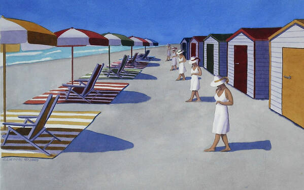 Beach Poster featuring the painting Starting a day at the beach by Cory Clifford