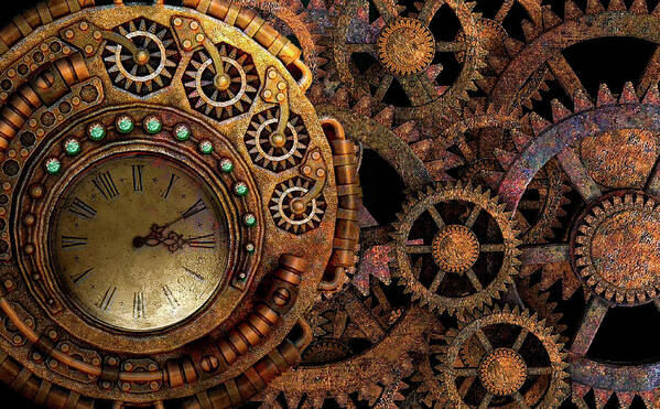 Steampunk Clock Gears Poster