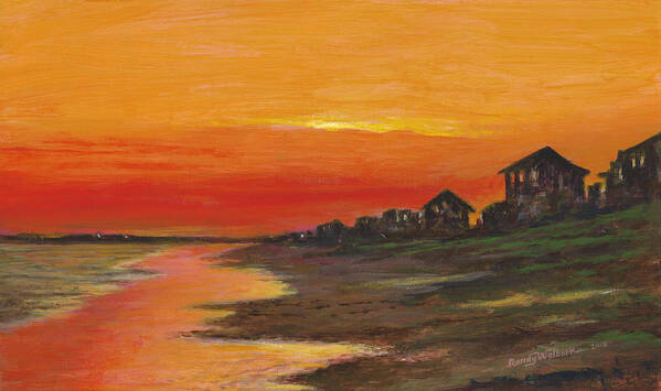  Crystal Beach Poster featuring the painting Summer Sunset at Crystal Beach by Randy Welborn