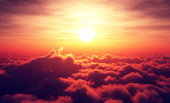 Sunrise Poster featuring the photograph Sunrise above the clouds by Johan Swanepoel