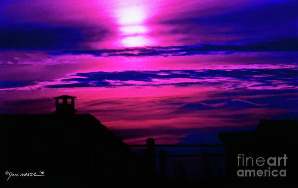 Violetsunset Poster featuring the photograph Sunset In Sete, Southern France by Marc Nader