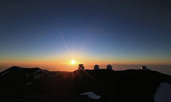 Photosbymch Poster featuring the photograph Sunset on the Mauna Kea Observatories by M C Hood