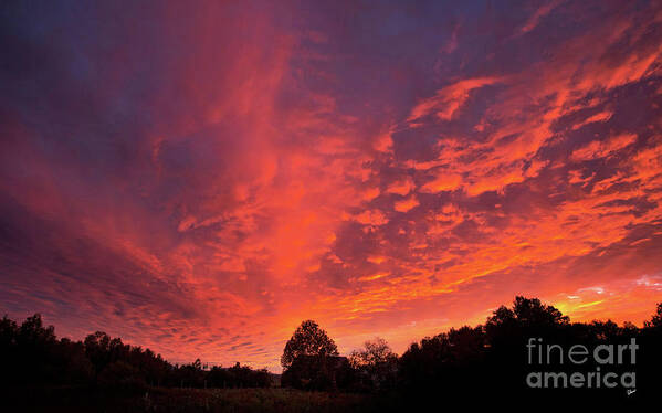 Maine Poster featuring the photograph Sunset Over a Maine Farm by Alana Ranney