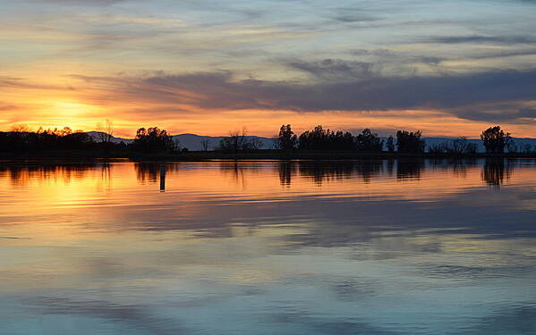 Sunset Poster featuring the photograph Sunset Reflections by AJ Schibig