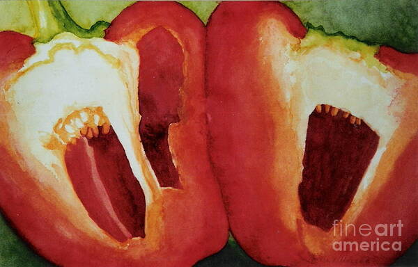 Red Pepper Poster featuring the painting Sweet Pepper by Sandra Neumann Wilderman