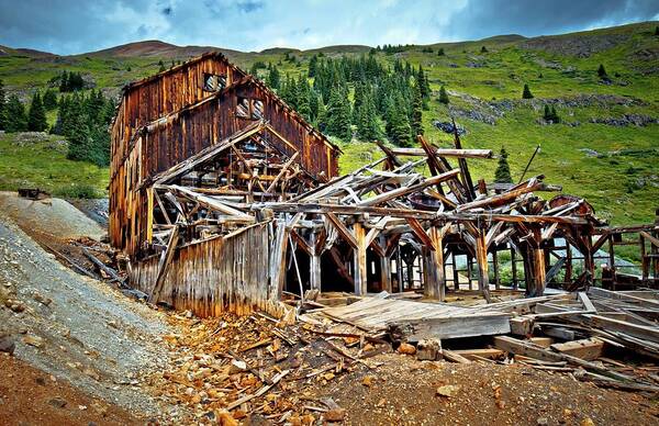 Animas Forks Poster featuring the photograph The Abandoned Frisco Mill by Linda Unger