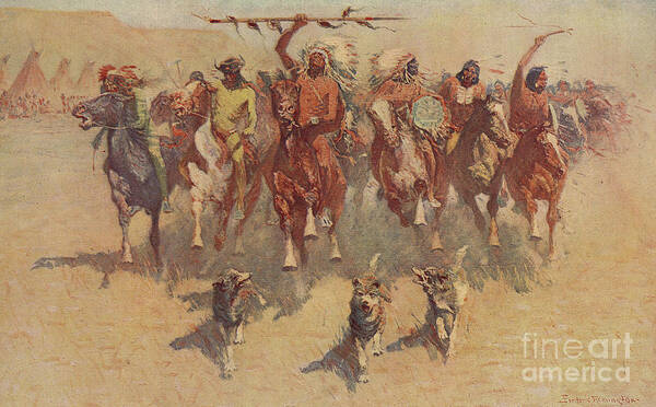 The Ceremony Of The Scalps Poster featuring the painting The Ceremony of the Scalps by Frederic Remington