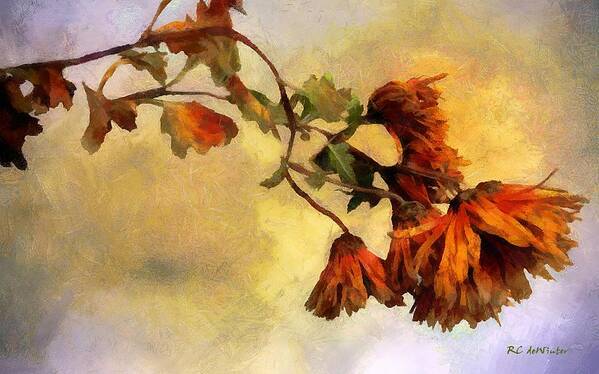 Chrysanthemums Poster featuring the painting The End of the Season by RC DeWinter