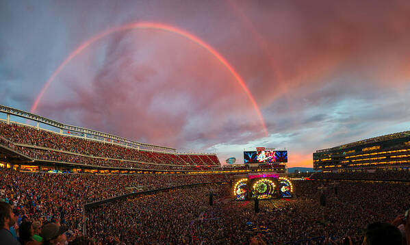 Grateful Dead Poster featuring the photograph The Grateful Dead Rainbow of Santa Clara, California by Beau Rogers