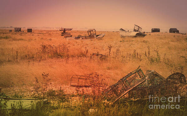 Iron Poster featuring the photograph The Landscape of Dungeness Beach, England 2 by Perry Rodriguez