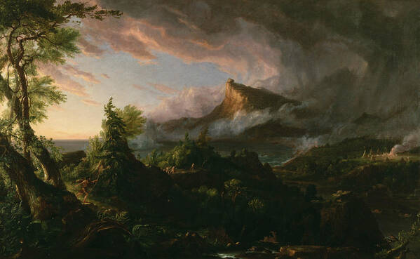 Thomas Cole Poster featuring the painting The Savage State by Thomas Cole