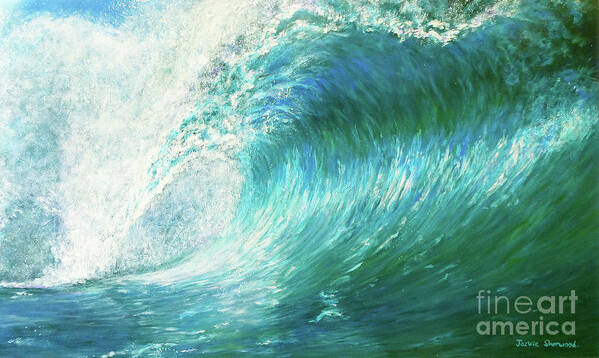 Wave Poster featuring the painting The Wave Curl Curl by Jackie Sherwood