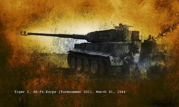 Tiger Tank Poster featuring the digital art Tiger Tank by John Wills