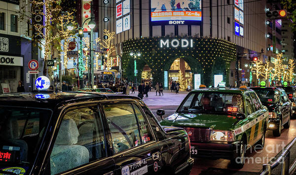 People Poster featuring the photograph Tokyo Taxis, Japan by Perry Rodriguez