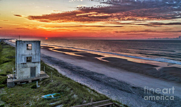 Surf City Poster featuring the photograph Tower Sunrise by DJA Images