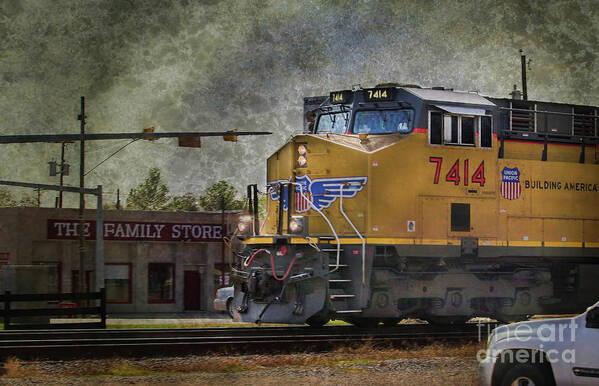 Train Poster featuring the photograph Train Coming Through by Joan Bertucci