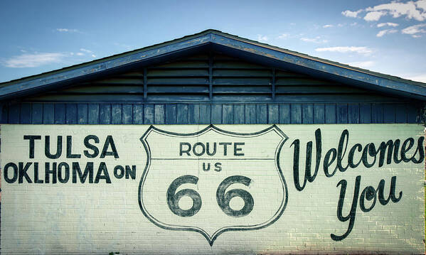 America Poster featuring the photograph Tulsa Oklahoma on Route 66 Welcomes You by Gregory Ballos