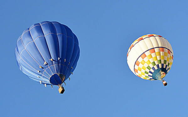 Hot Air Balloon Poster featuring the photograph Two High in the Sky by AJ Schibig