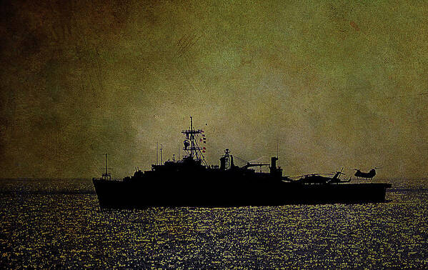 Navy Poster featuring the photograph USS Ponce LPD-15 by Reynaldo Williams