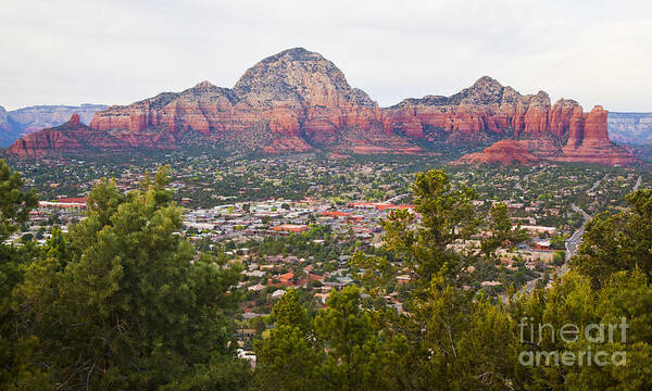 Sedona Poster featuring the photograph View of Sedona from the Airport Mesa by Chris Dutton