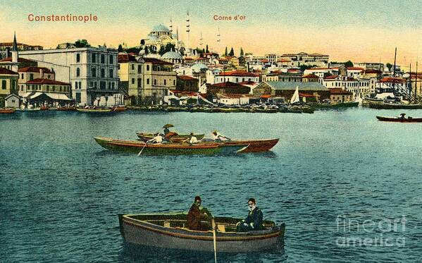 Golden Horn Poster featuring the digital art Vintage Golden Horn Constantinople ca 1900 by Heidi De Leeuw